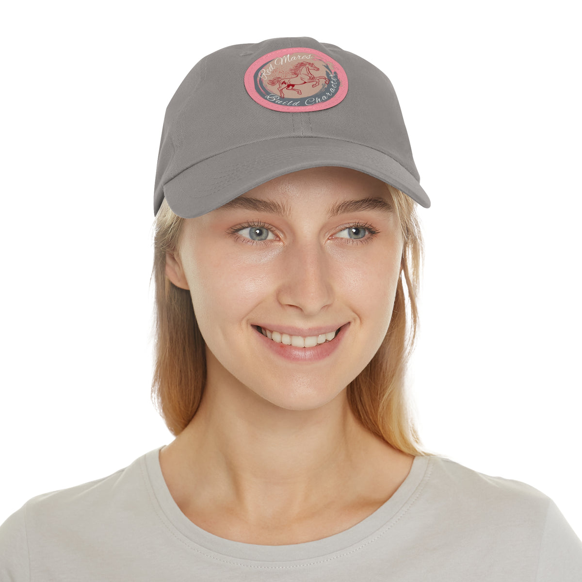 Red Mares Build Character Hat with Leather Patch (Round)