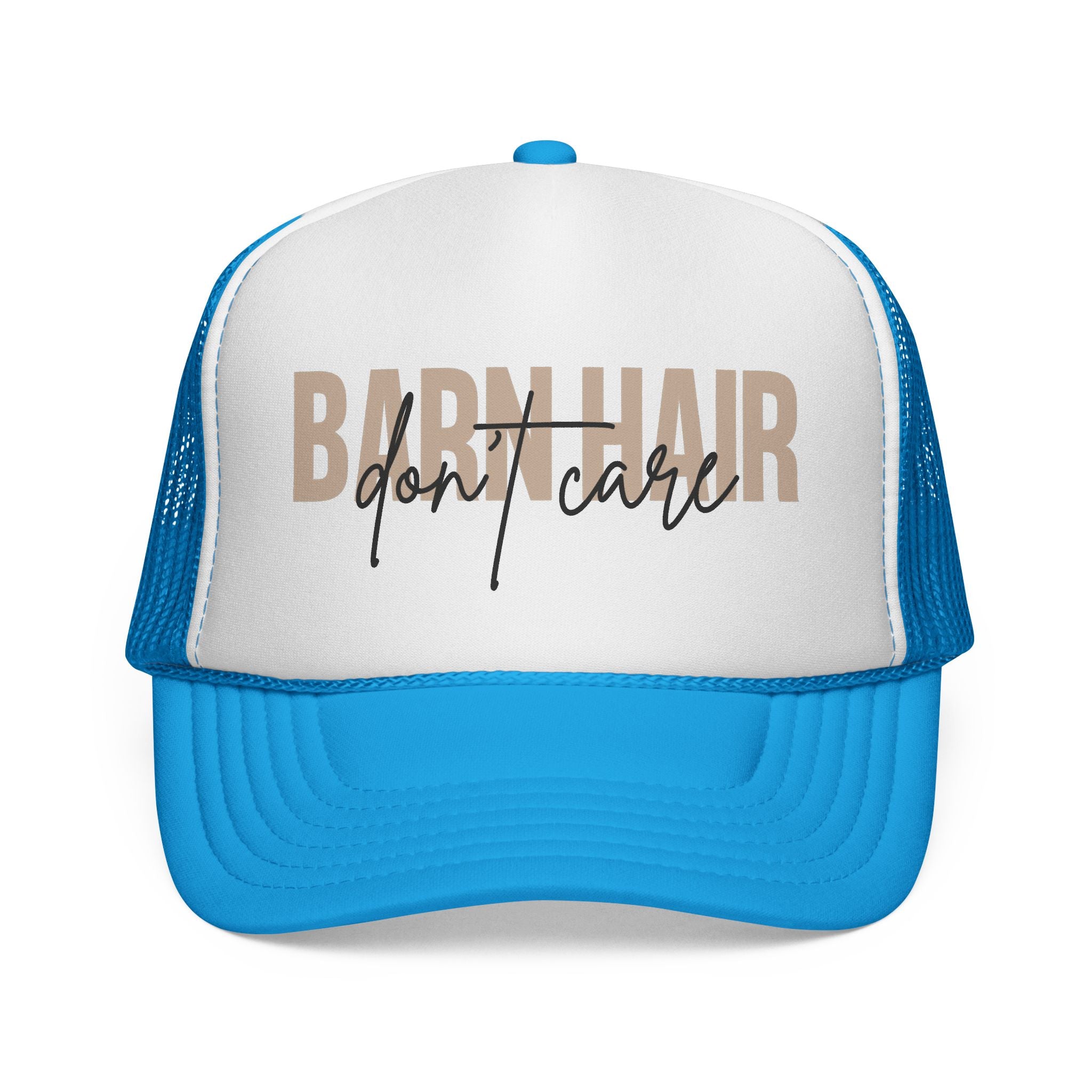 Trucker Cap — "Bad Hair Don't Care" Retro Mesh Hat