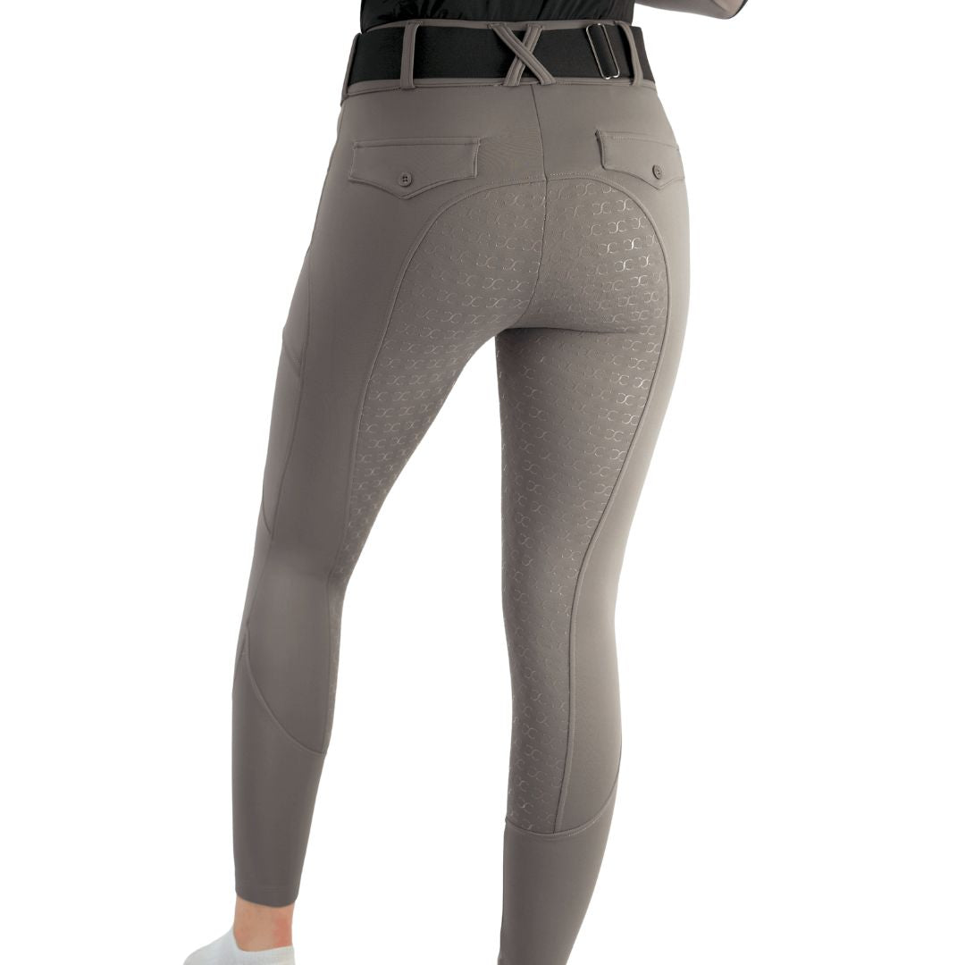 Dove Grey Mid-Weight Winter Full Seat Breeches with Free Belt