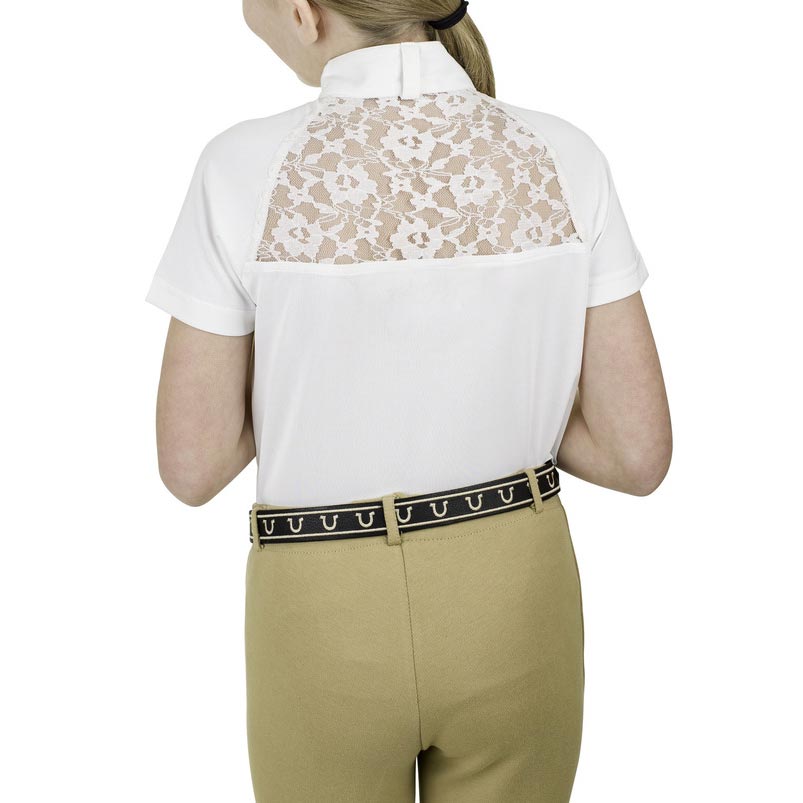 Equine Couture Children'S Magda Lace Equicool Short Sleeve Show Shirt