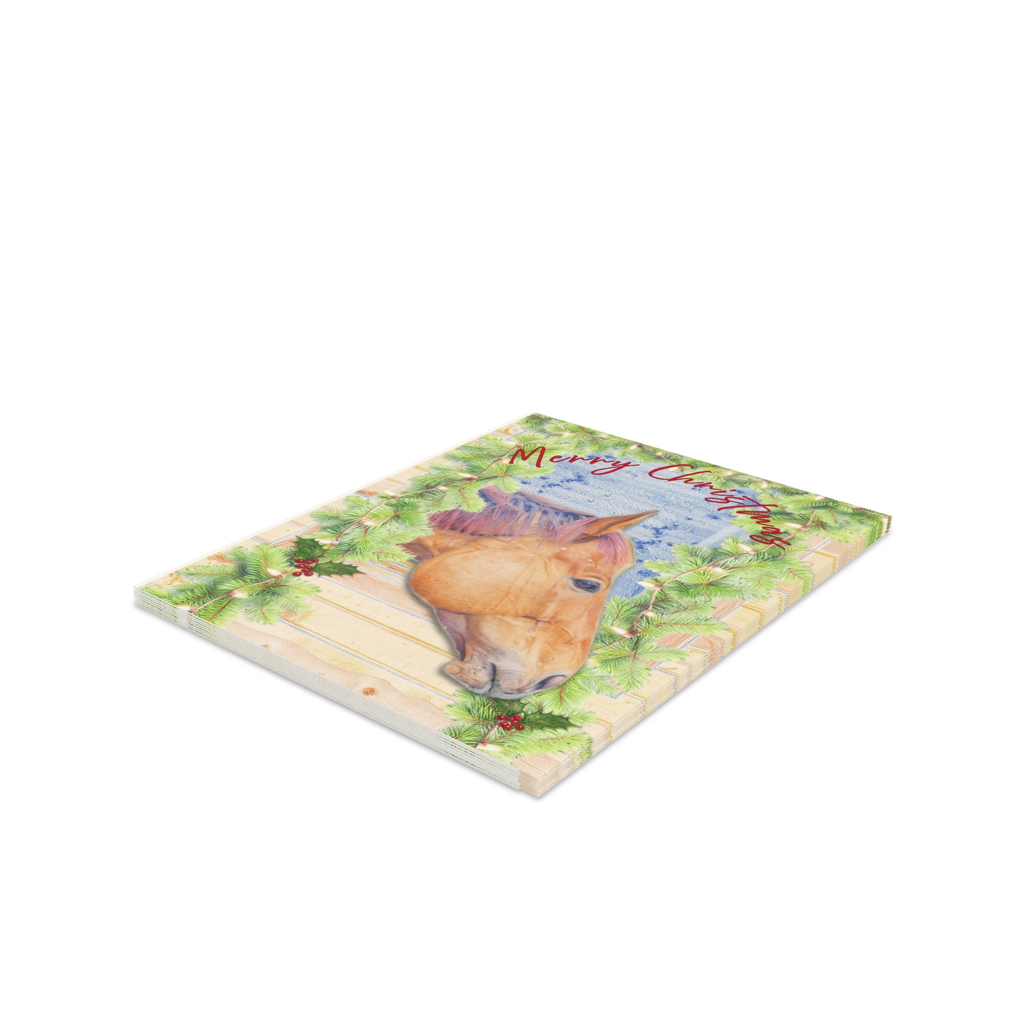 Merry Christmas Horse Greeting Cards Set, Demo
