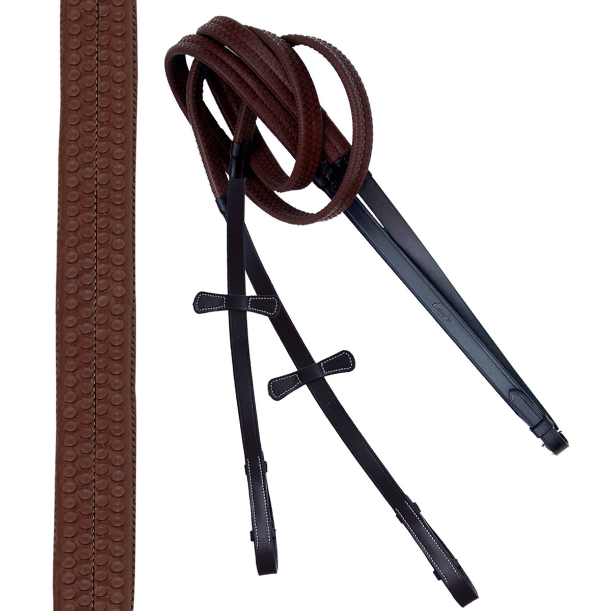 ExionPro SS / Brass Clincher Figure 8 Bridle with Rubber Reins