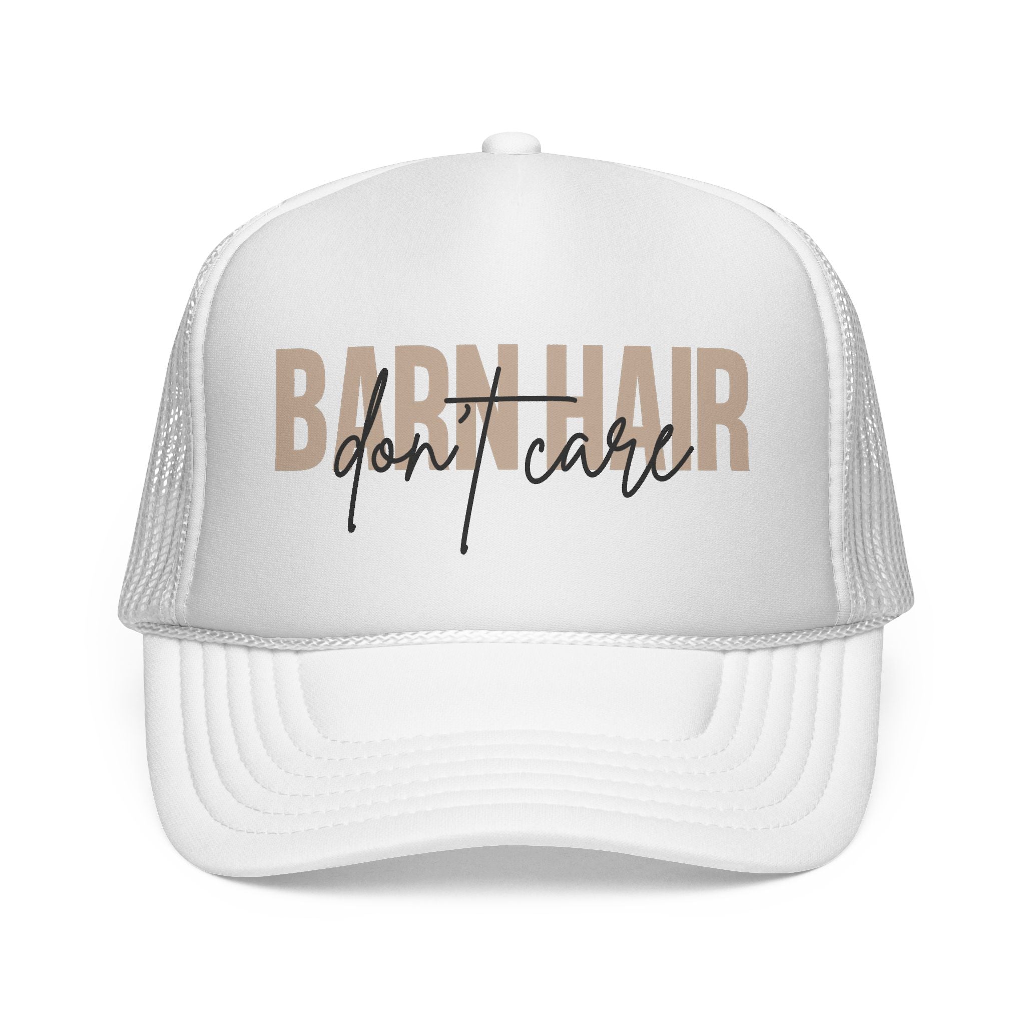 Trucker Cap — "Bad Hair Don't Care" Retro Mesh Hat