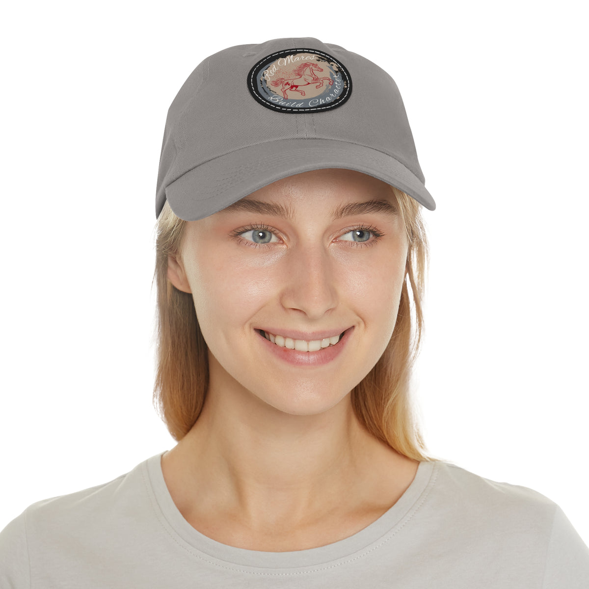Red Mares Build Character Hat with Leather Patch (Round)