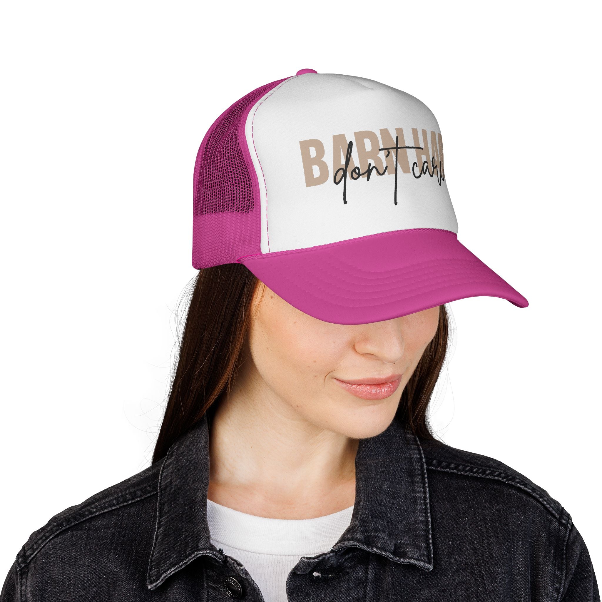 Trucker Cap — "Bad Hair Don't Care" Retro Mesh Hat