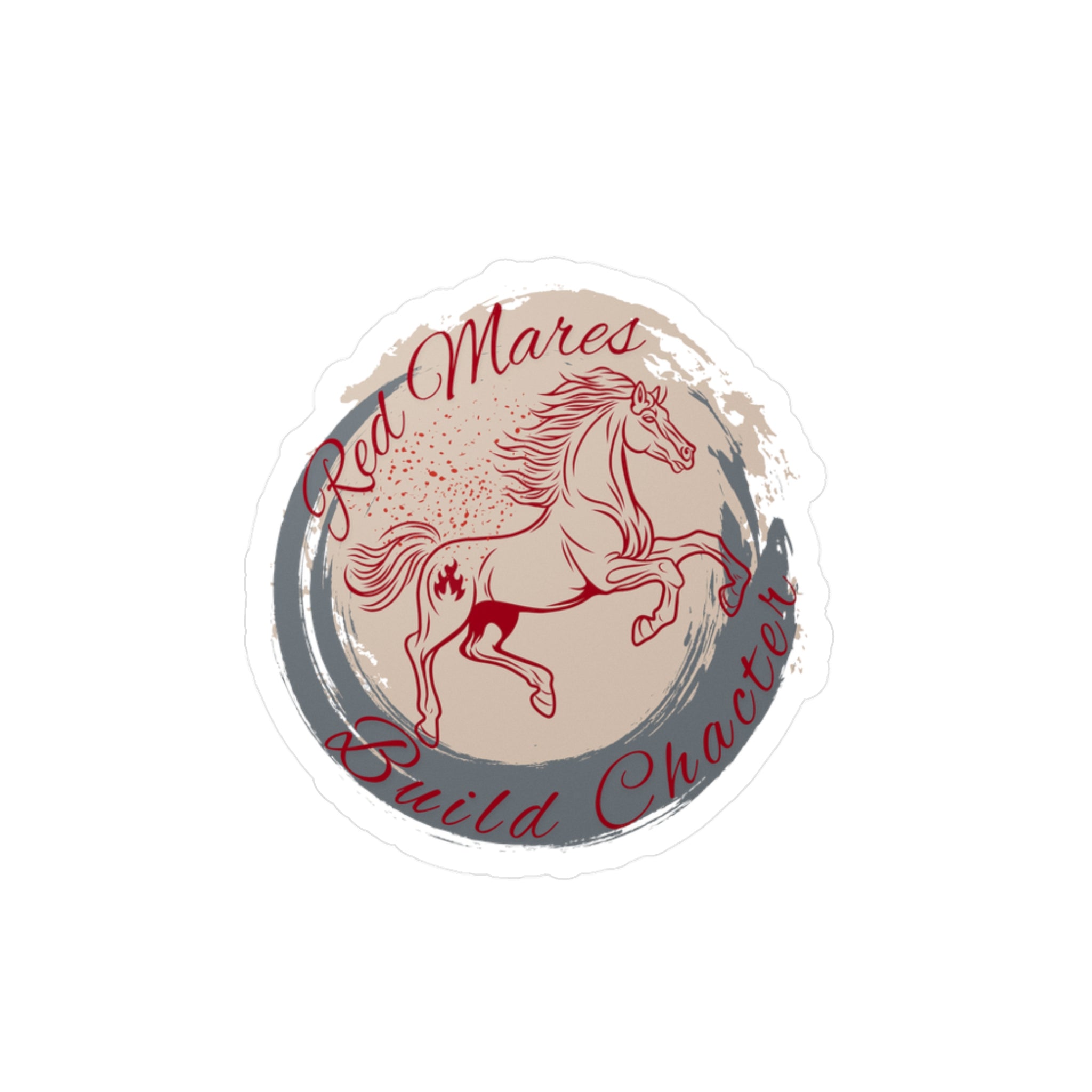 Red Mares Build Character Kiss-Cut Vinyl Sticker