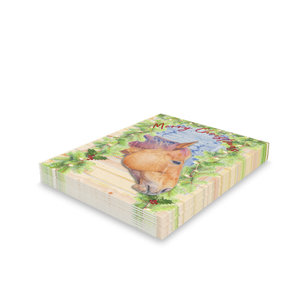 Merry Christmas Horse Greeting Cards Set, Demo