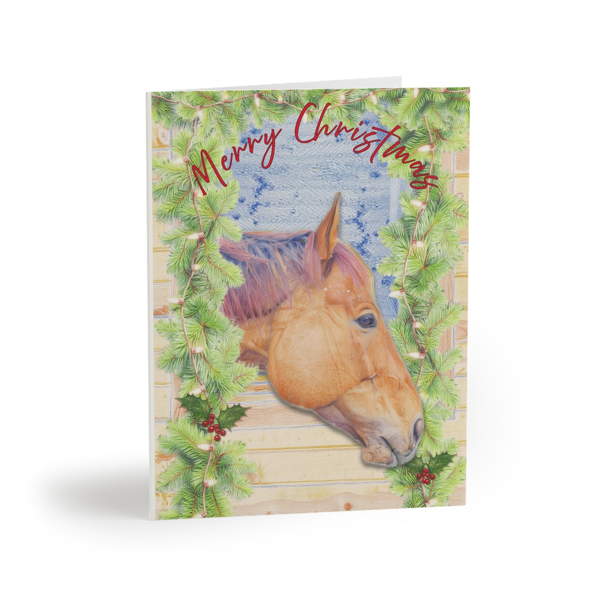 Merry Christmas Horse Greeting Cards Set, Demo