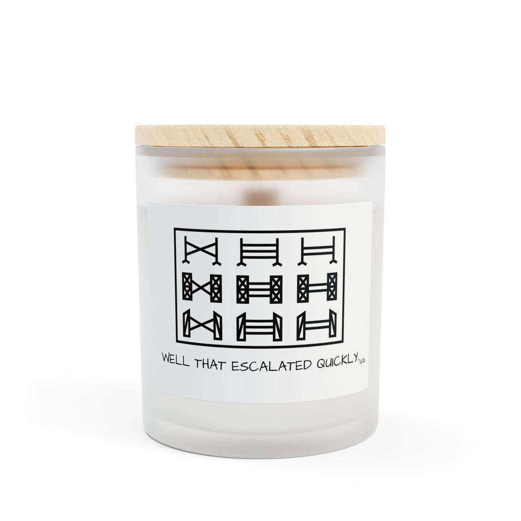 Frosted Glass Candle, 11oz - Escalated Quickly