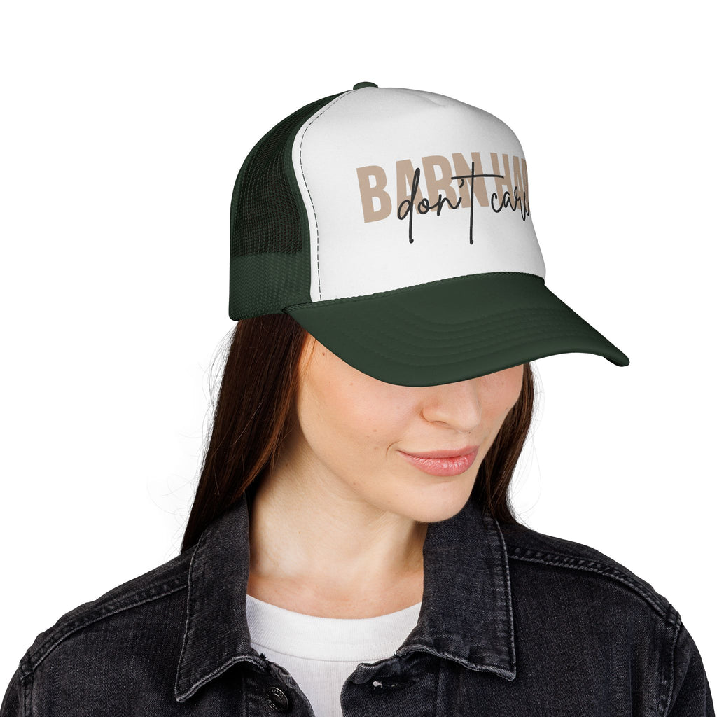 Trucker Cap — "Bad Hair Don't Care" Retro Mesh Hat