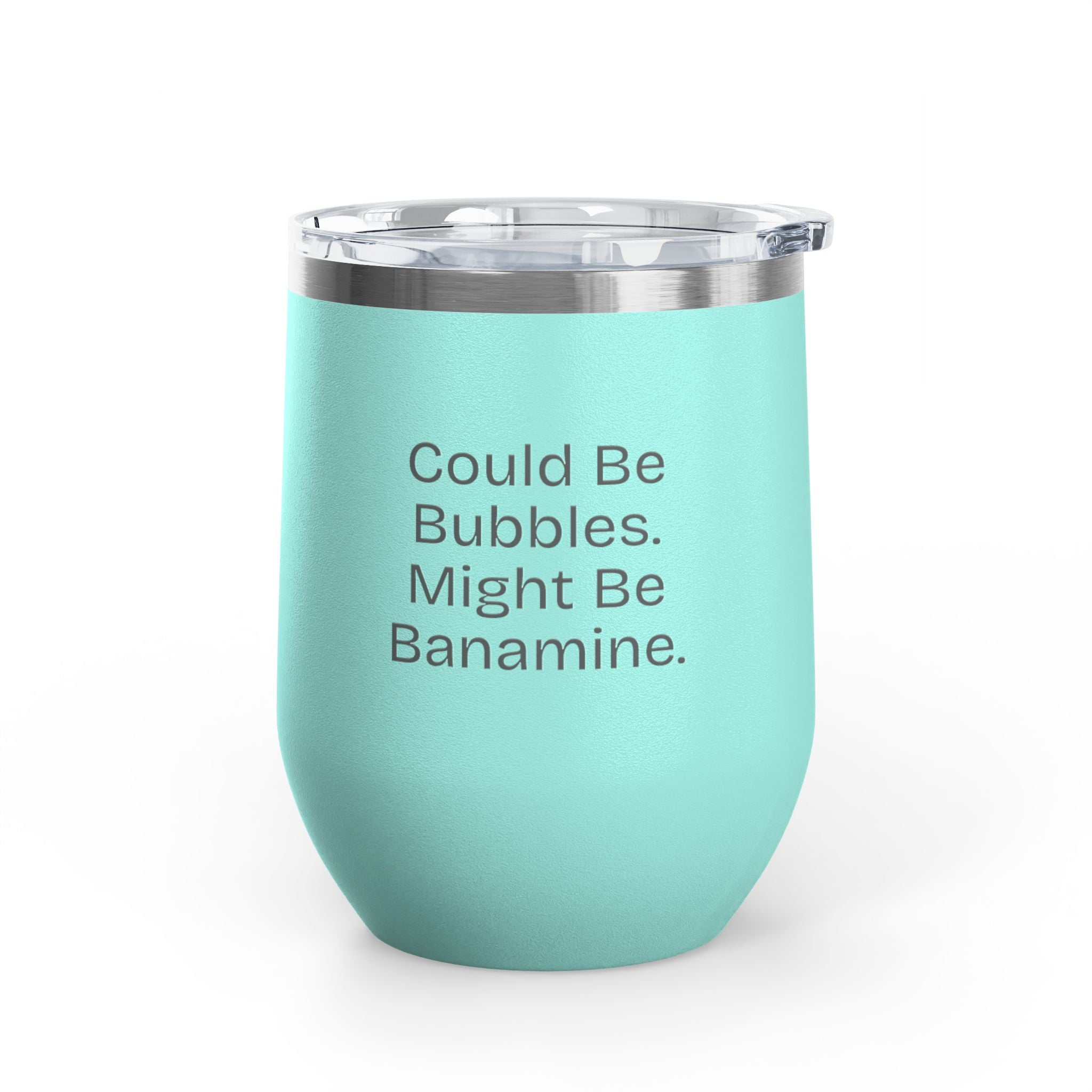 Wine Tumbler, 12oz - Bubbles/Banamine - Pastels