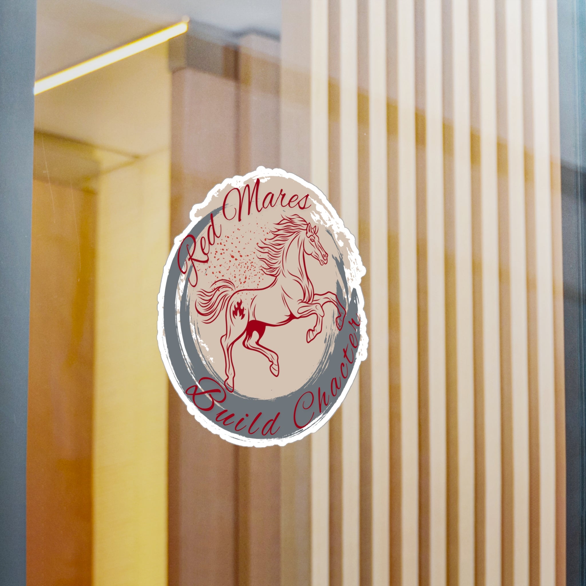Red Mares Build Character Kiss-Cut Vinyl Sticker