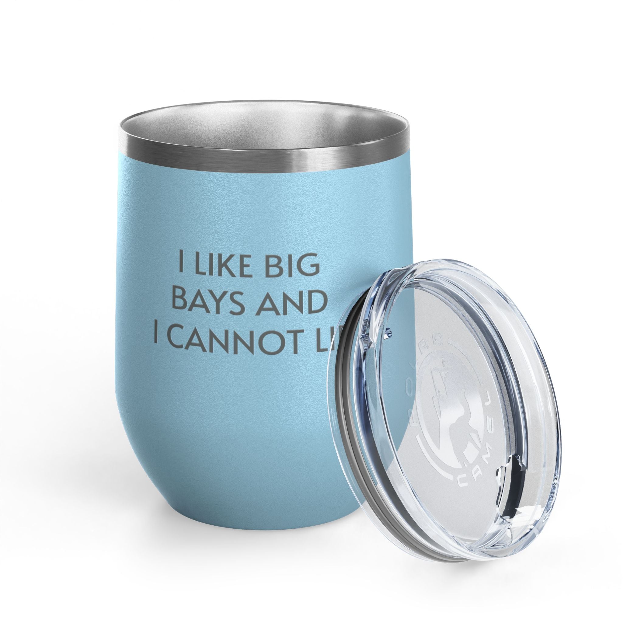 Wine Tumbler, 12oz - I LIke Big Bays - Pastels