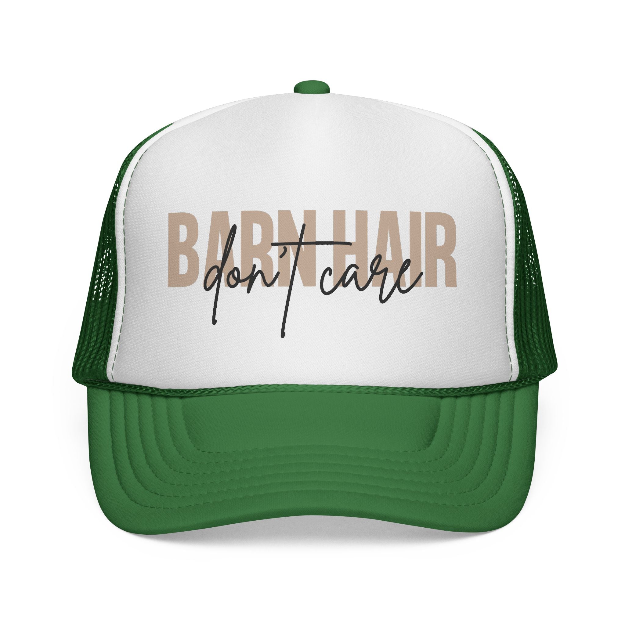 Trucker Cap — "Bad Hair Don't Care" Retro Mesh Hat