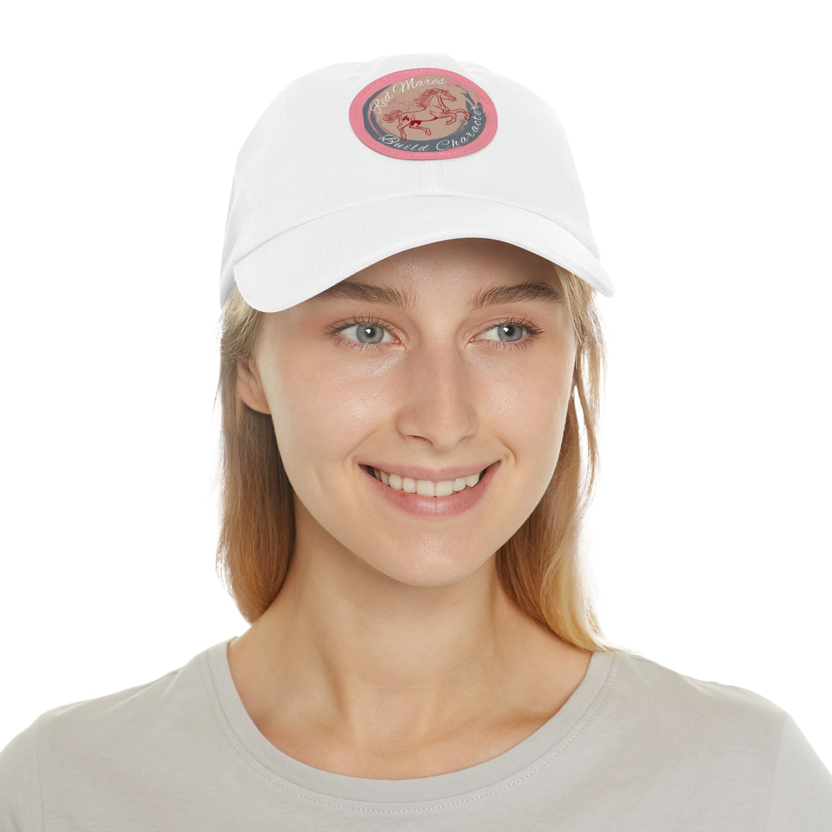 Red Mares Build Character Hat with Leather Patch (Round)