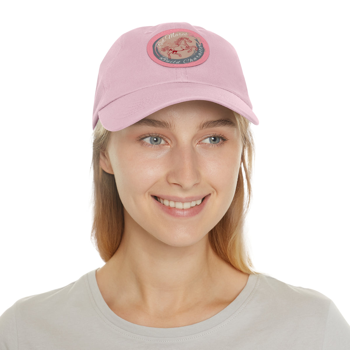Red Mares Build Character Hat with Leather Patch (Round)