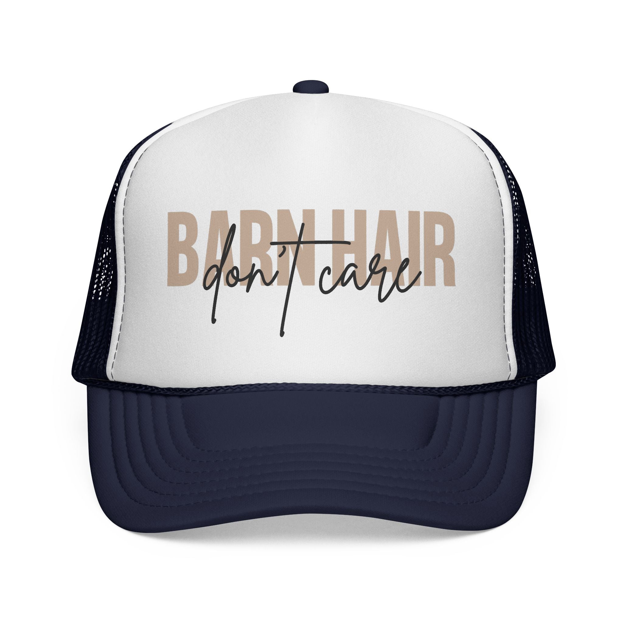 Trucker Cap — "Bad Hair Don't Care" Retro Mesh Hat