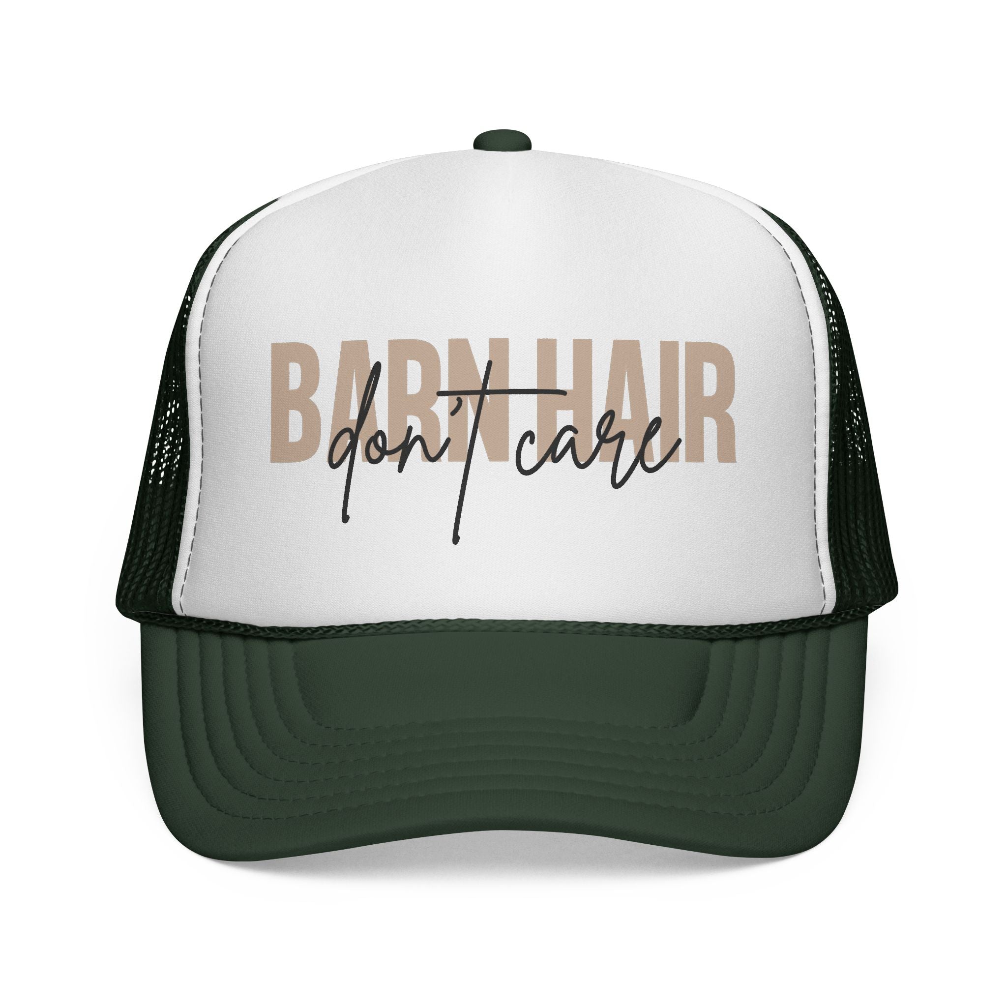 Trucker Cap — "Bad Hair Don't Care" Retro Mesh Hat