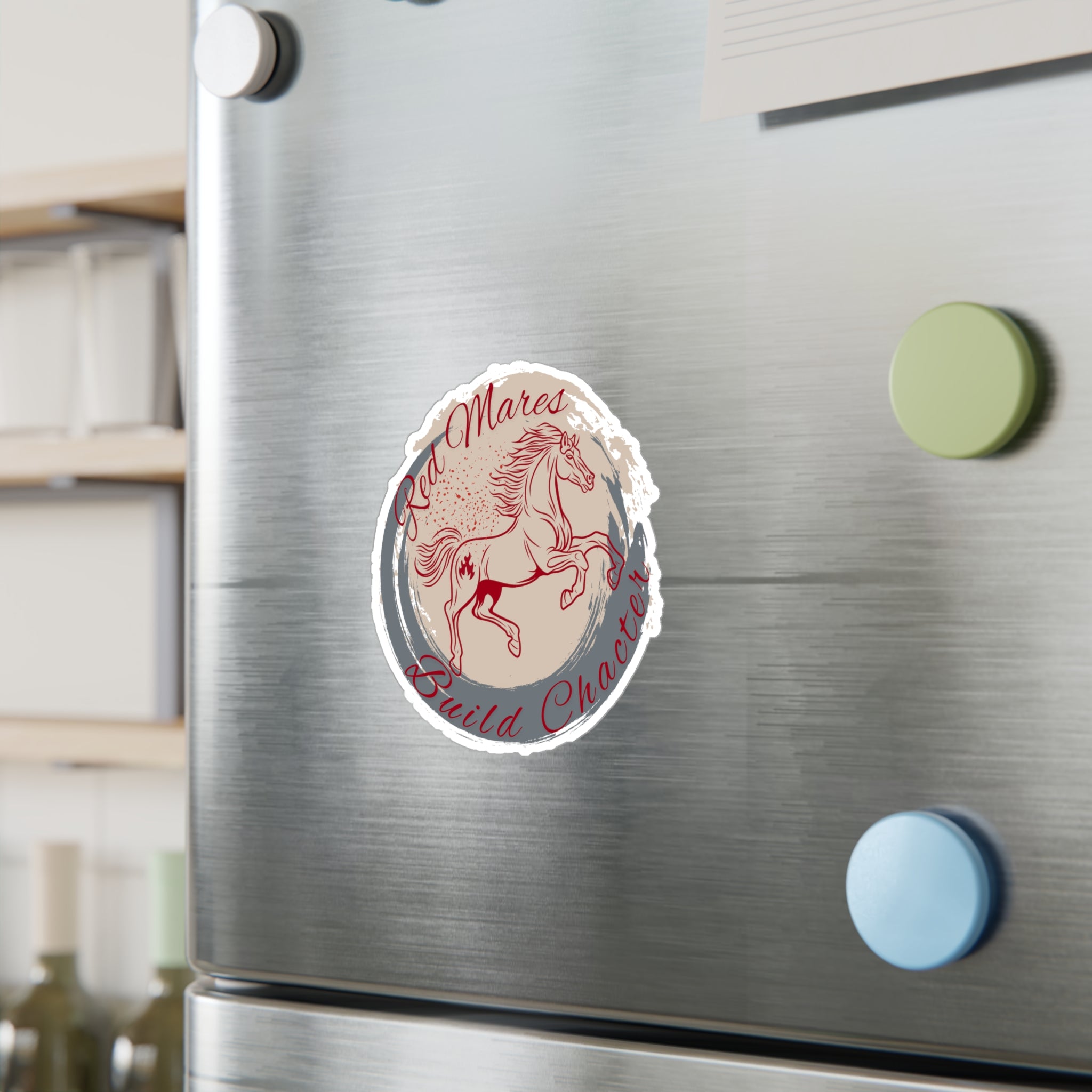 Red Mares Build Character Kiss-Cut Vinyl Sticker