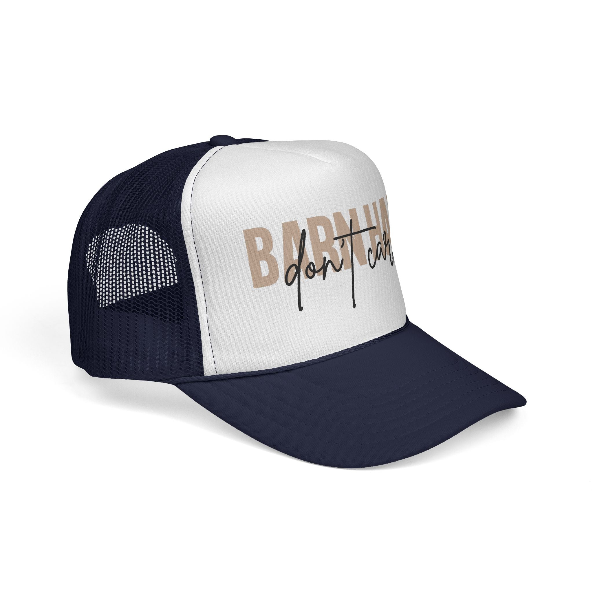 Trucker Cap — "Bad Hair Don't Care" Retro Mesh Hat