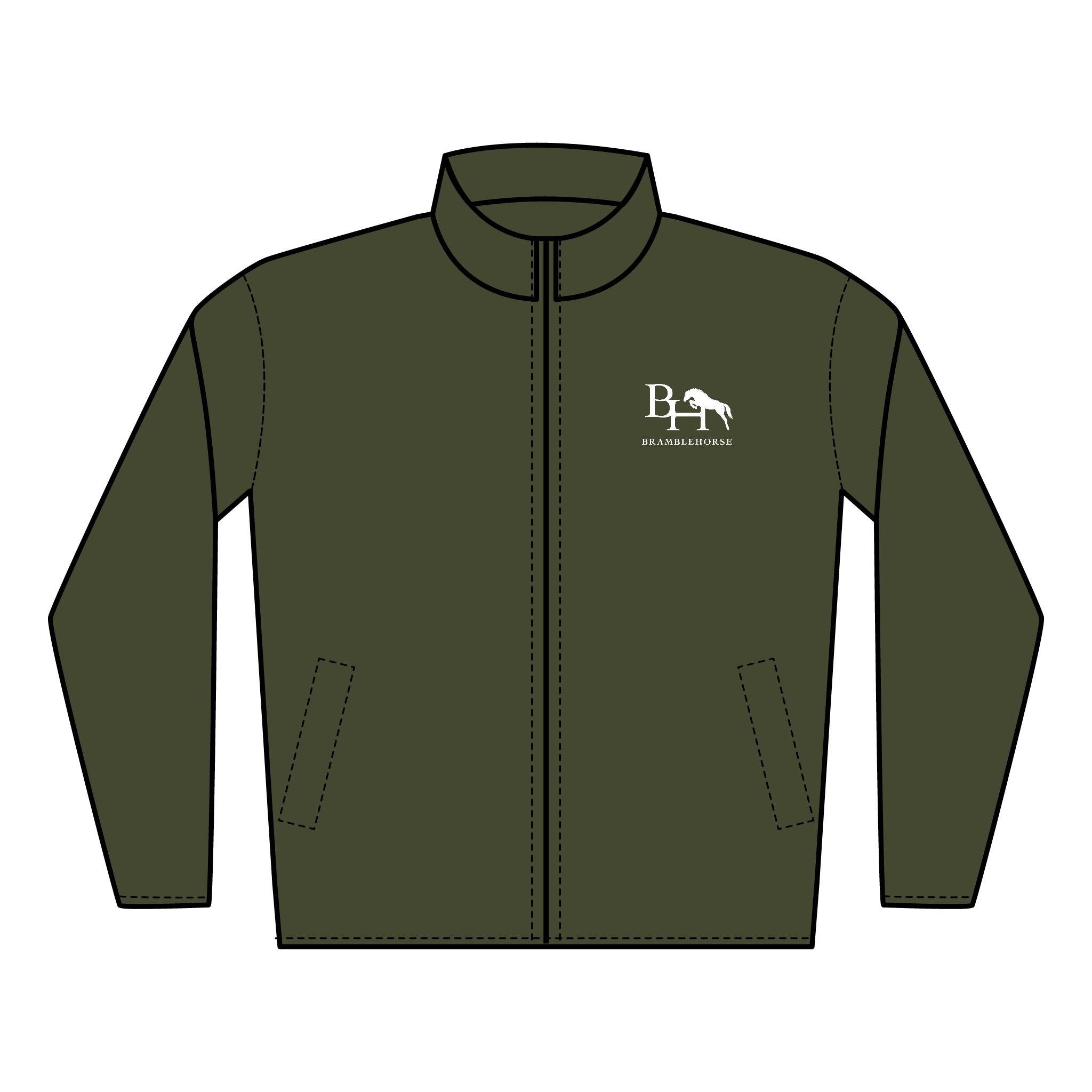 Quilted Full-Zip Jacket — Embroidered Horse & Rider Custom Logo