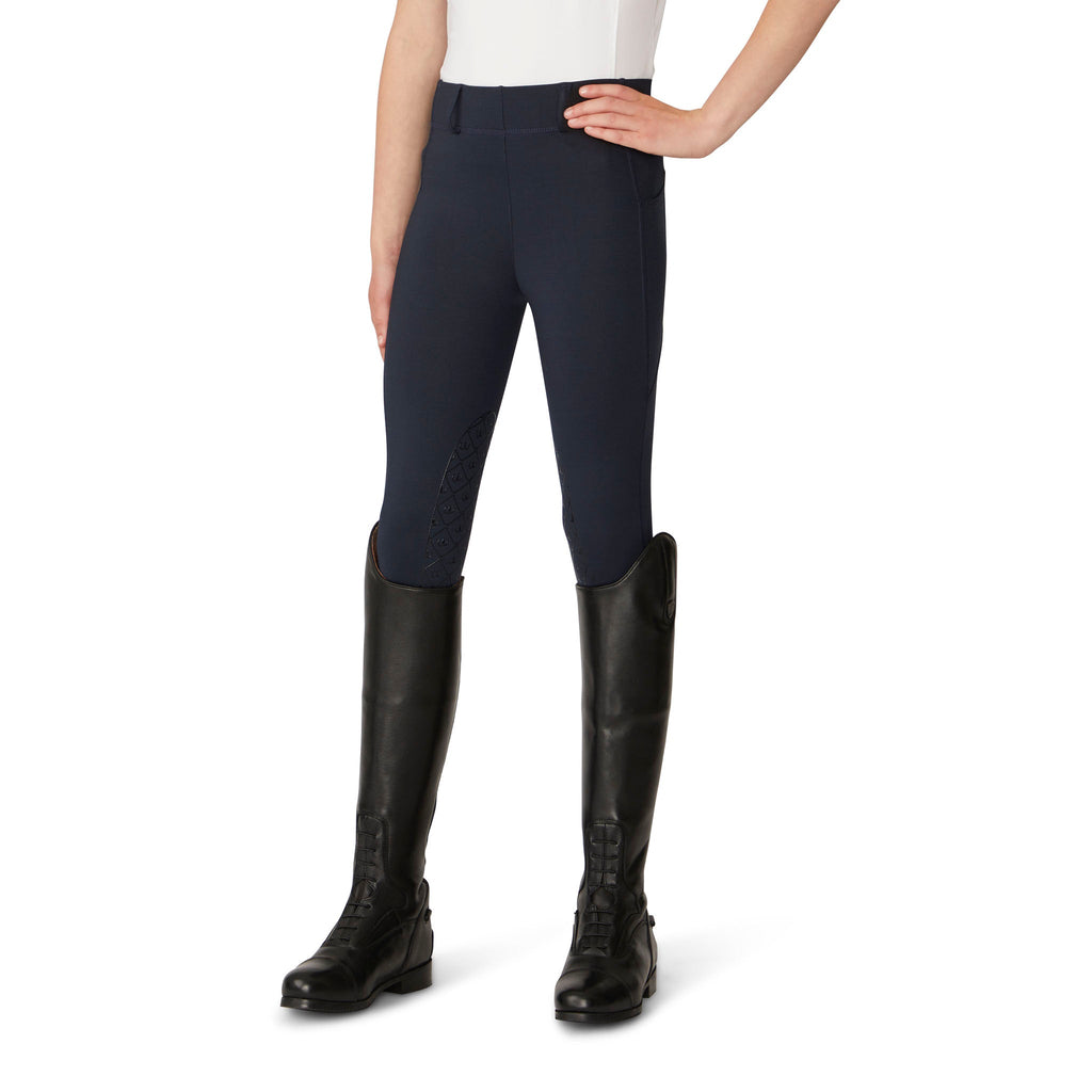Kids' Aerowick Pull On Silicone Knee Patch Breech - Navy