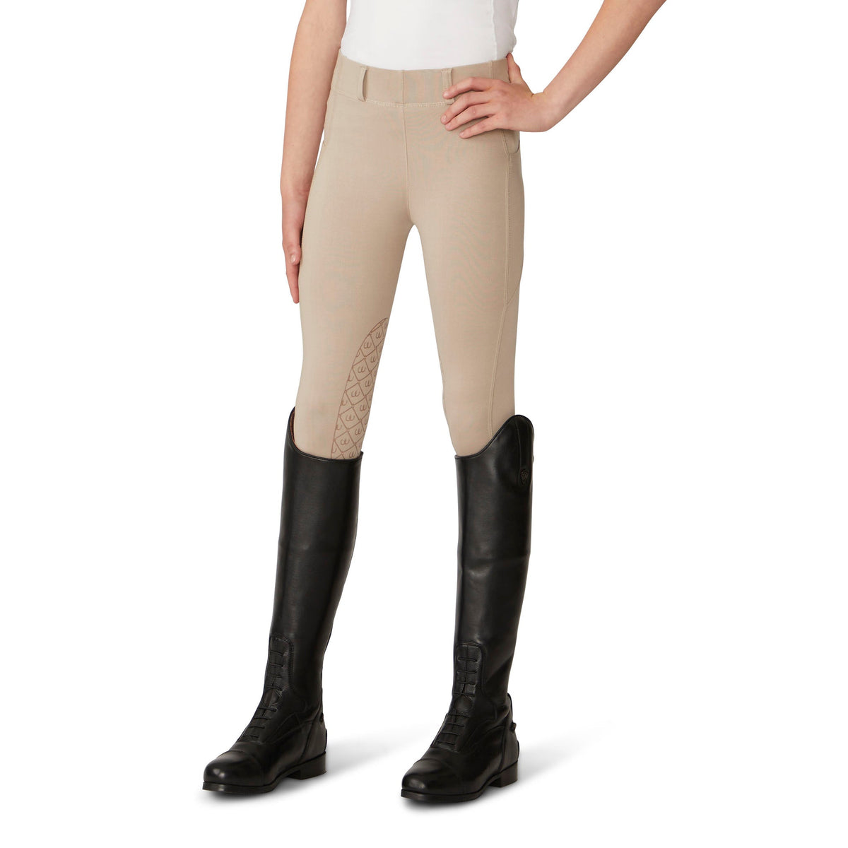 Kids' Aerowick Pull On Silicone Knee Patch Breech - Neutral Beige