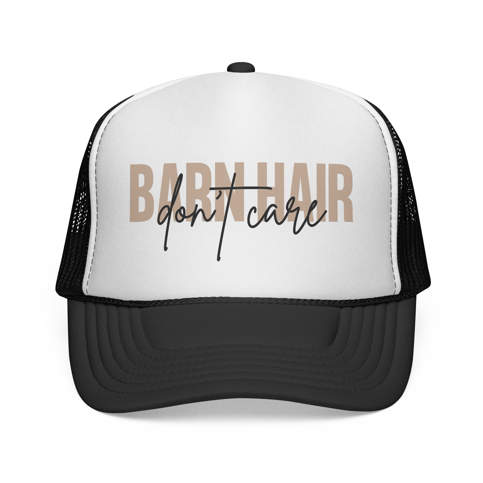 Trucker Cap — "Bad Hair Don't Care" Retro Mesh Hat