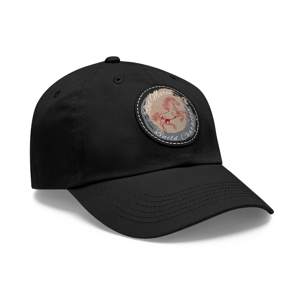 Red Mares Build Character Hat with Leather Patch (Round)