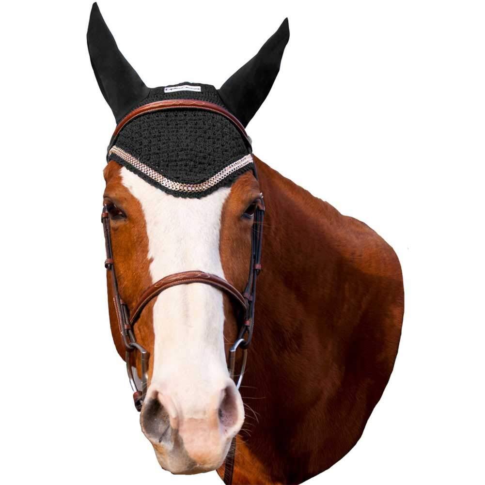 Equine Couture Fly Bonnet with Gold Chain