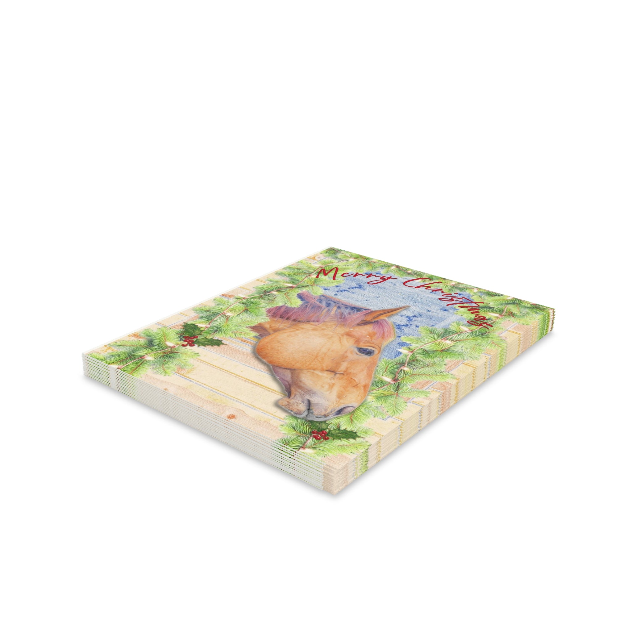 Merry Christmas Horse Greeting Cards Set, Demo
