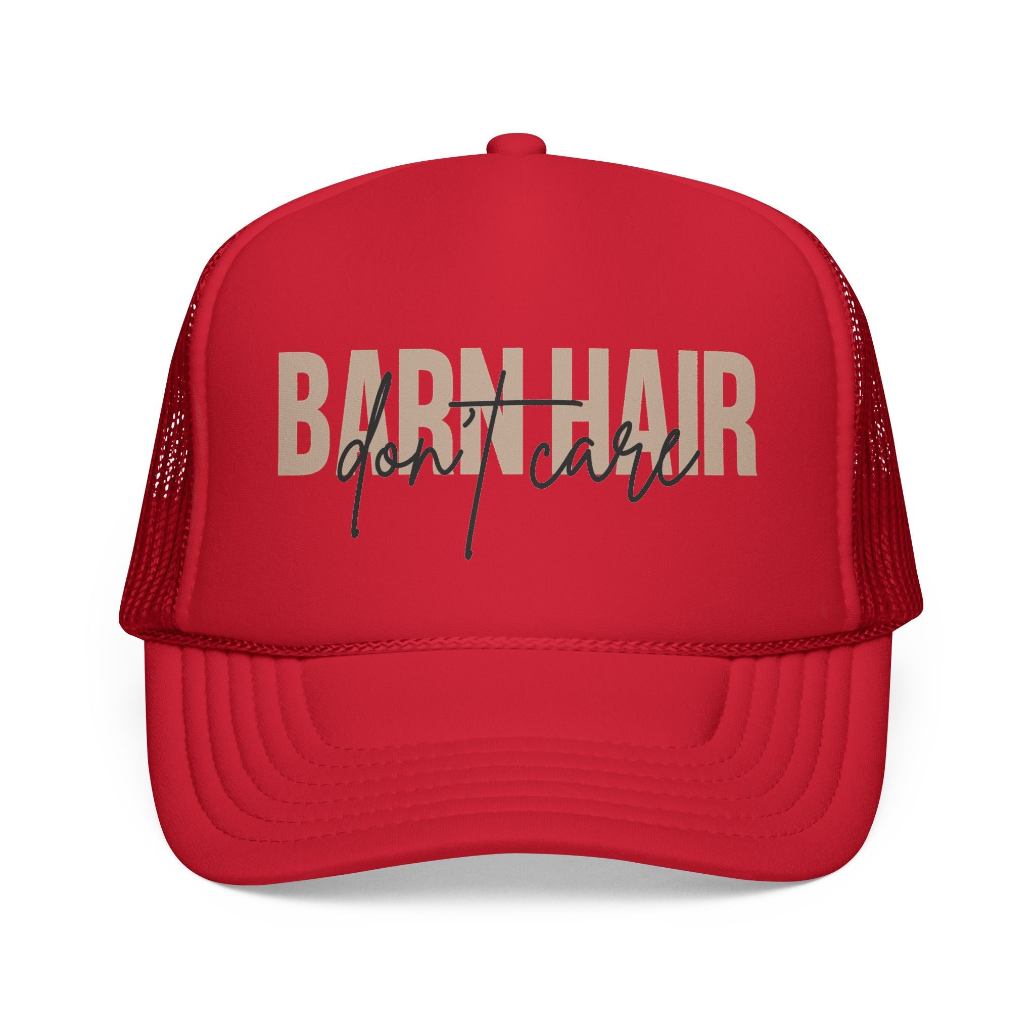 Trucker Cap — "Bad Hair Don't Care" Retro Mesh Hat