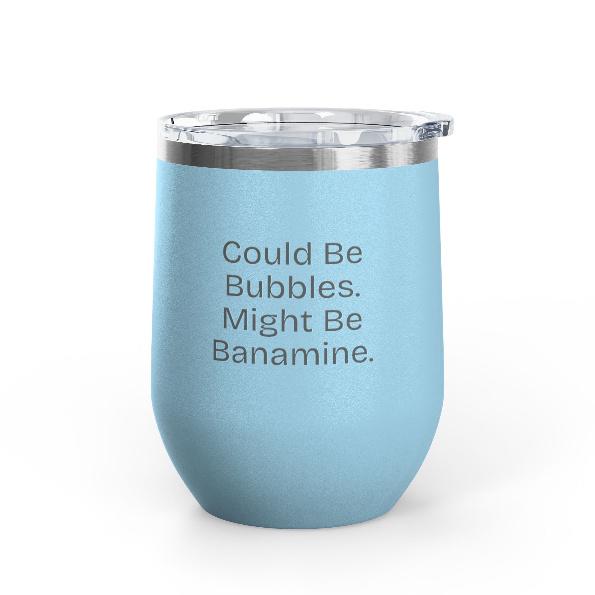 Wine Tumbler, 12oz - Bubbles/Banamine - Pastels