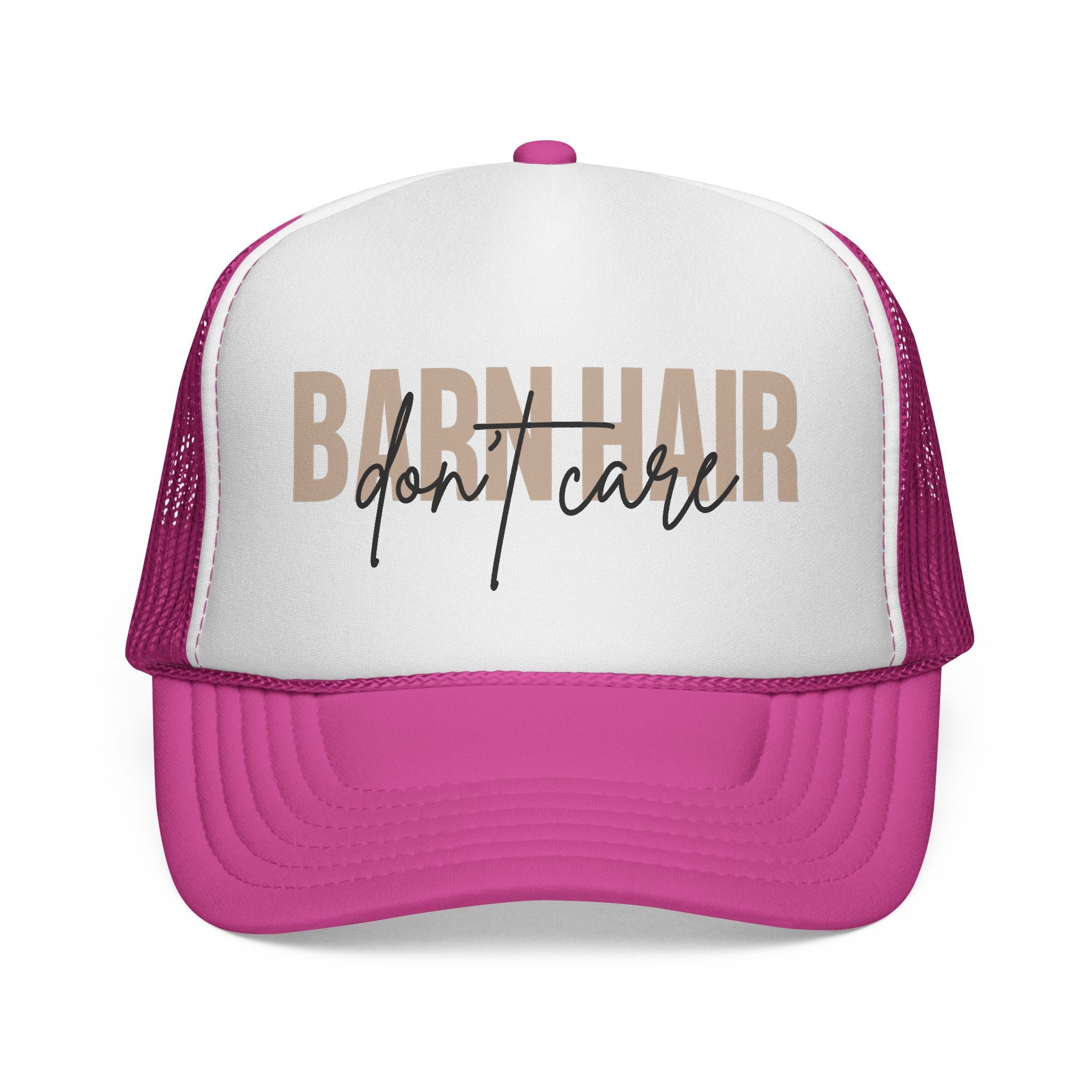Trucker Cap — "Bad Hair Don't Care" Retro Mesh Hat