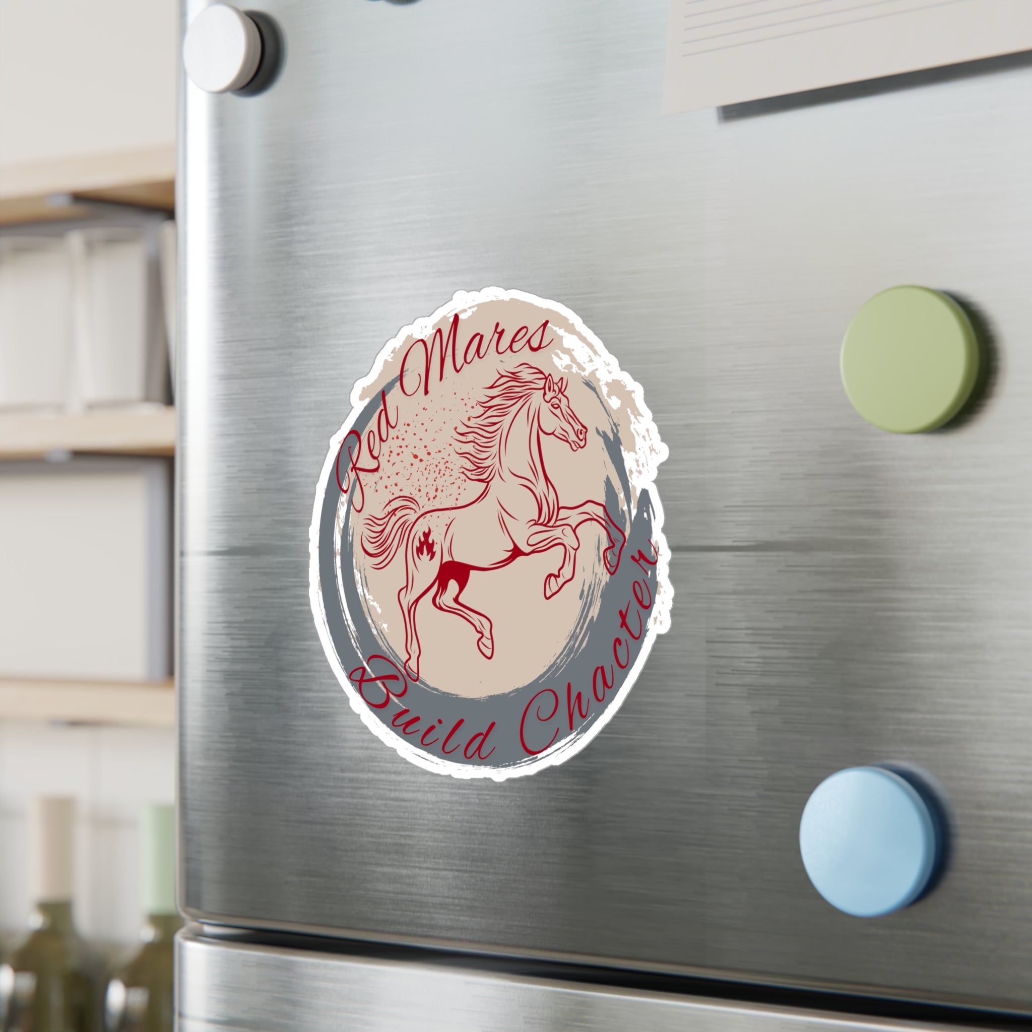 Red Mares Build Character Kiss-Cut Vinyl Sticker