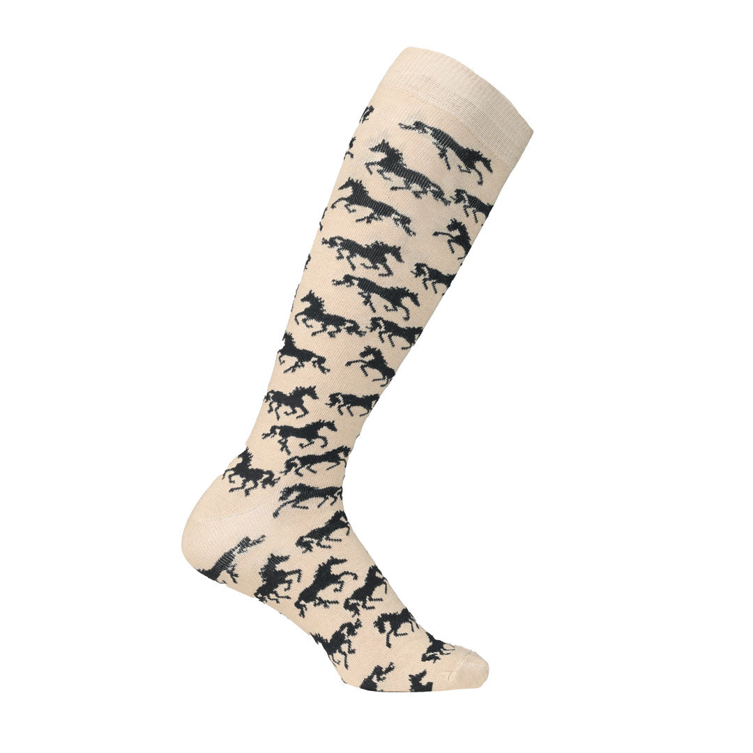 AWST Int'l Ladies "Lila" Galloping Horses Knee Socks - 6 Pack