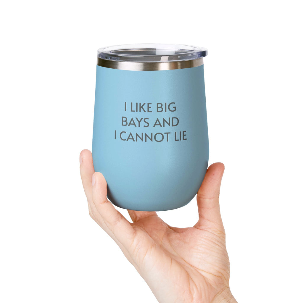 Wine Tumbler, 12oz - I LIke Big Bays - Pastels