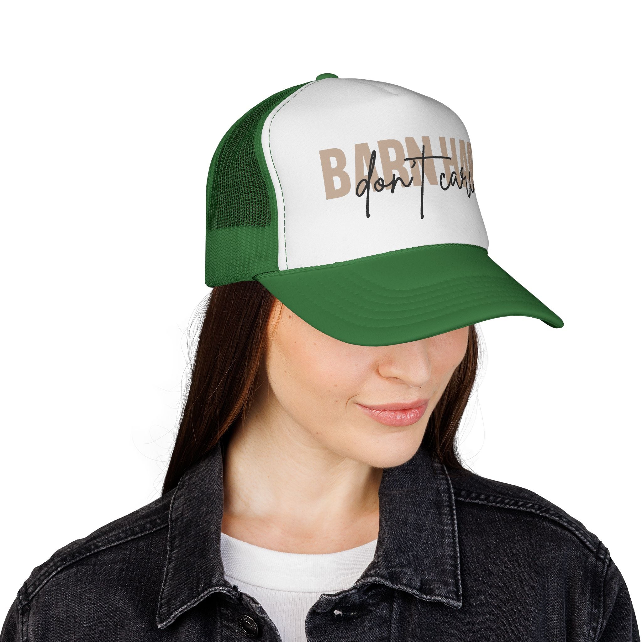 Trucker Cap — "Bad Hair Don't Care" Retro Mesh Hat