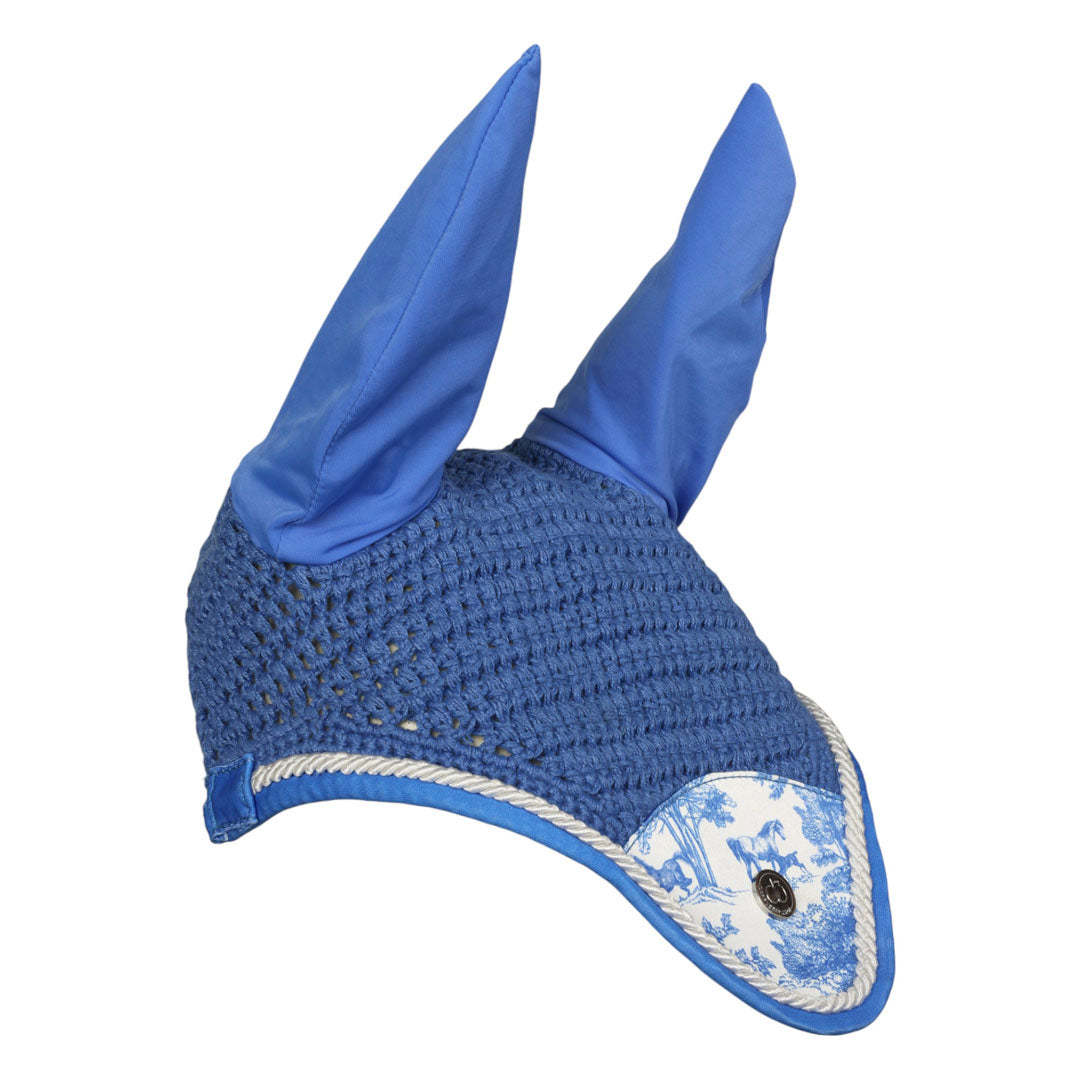 Dapplebay Equestrian Toile Pony Fly Veil-Blue/White