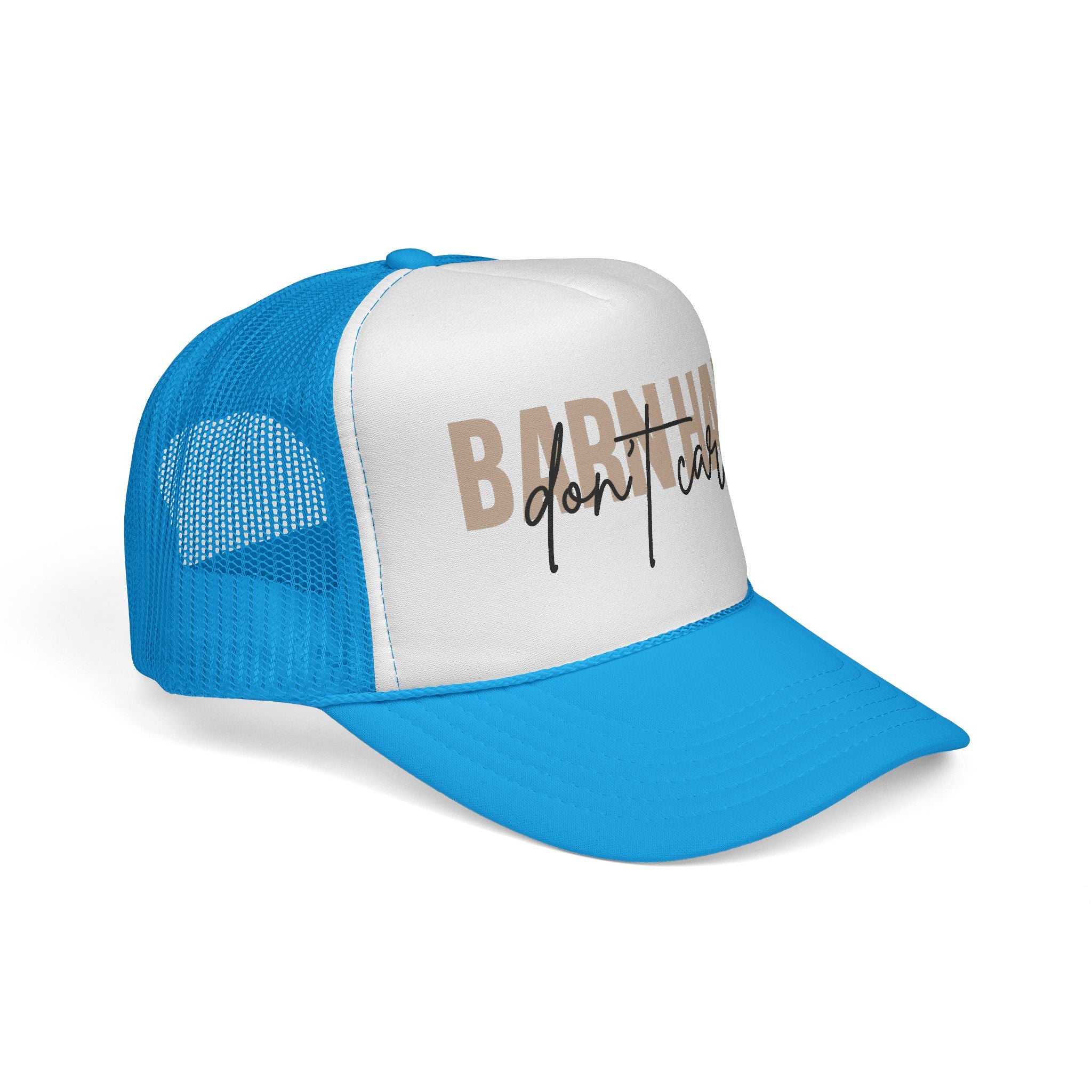 Trucker Cap — "Bad Hair Don't Care" Retro Mesh Hat