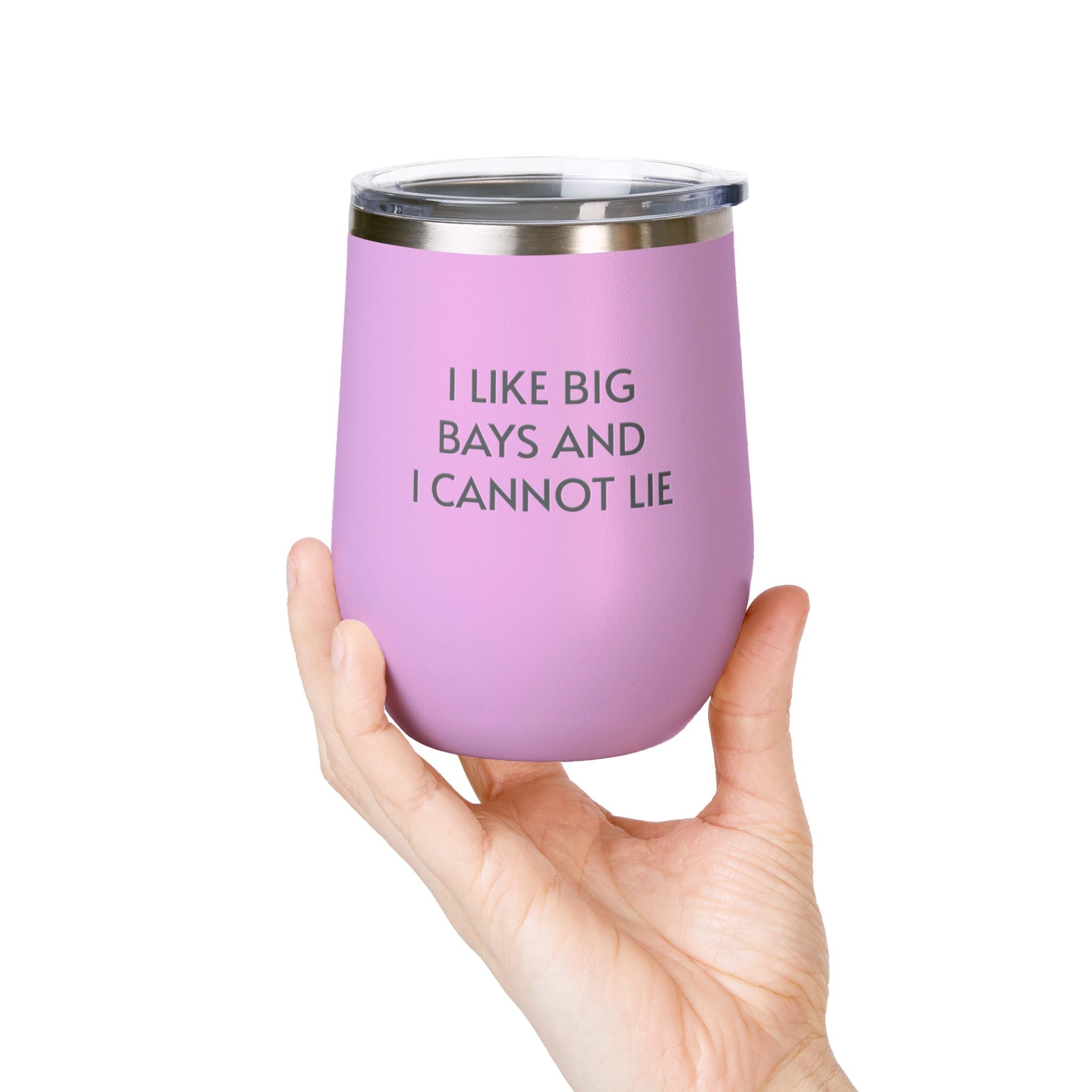 Wine Tumbler, 12oz - I LIke Big Bays - Pastels