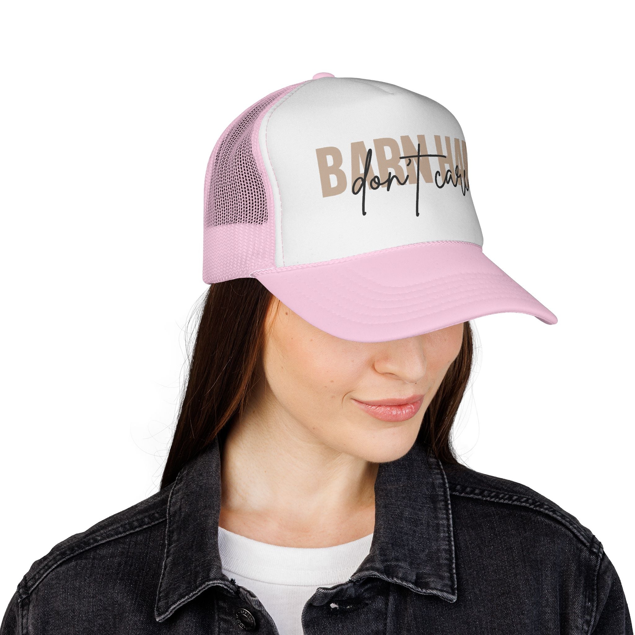 Trucker Cap — "Bad Hair Don't Care" Retro Mesh Hat