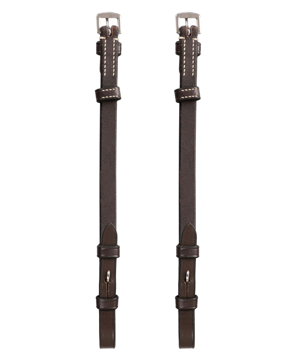 ExionPro Bridle Cheek Pieces With Hook Fastening - White Stitching
