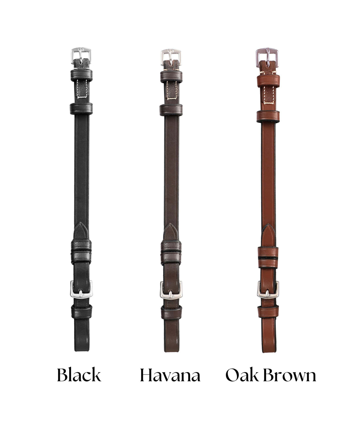 ExionPro Bridle Cheek Pieces With Buckle Fastening - White Stitching