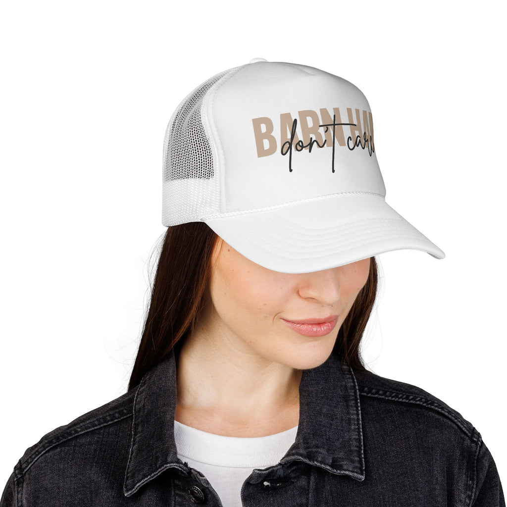 Trucker Cap — "Bad Hair Don't Care" Retro Mesh Hat