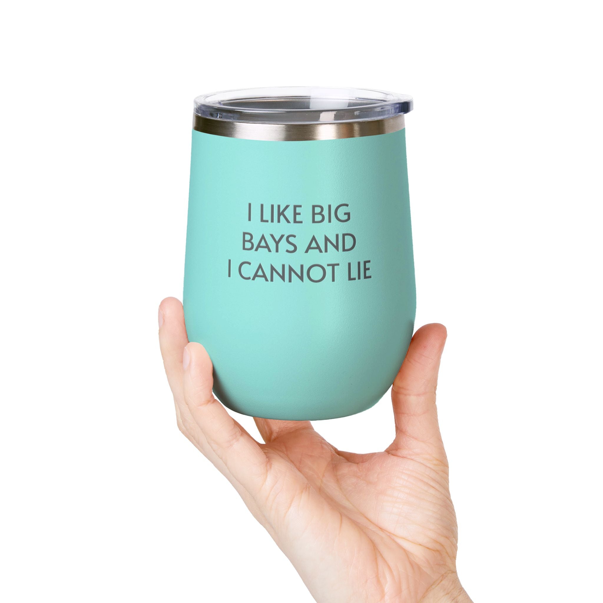 Wine Tumbler, 12oz - I LIke Big Bays - Pastels