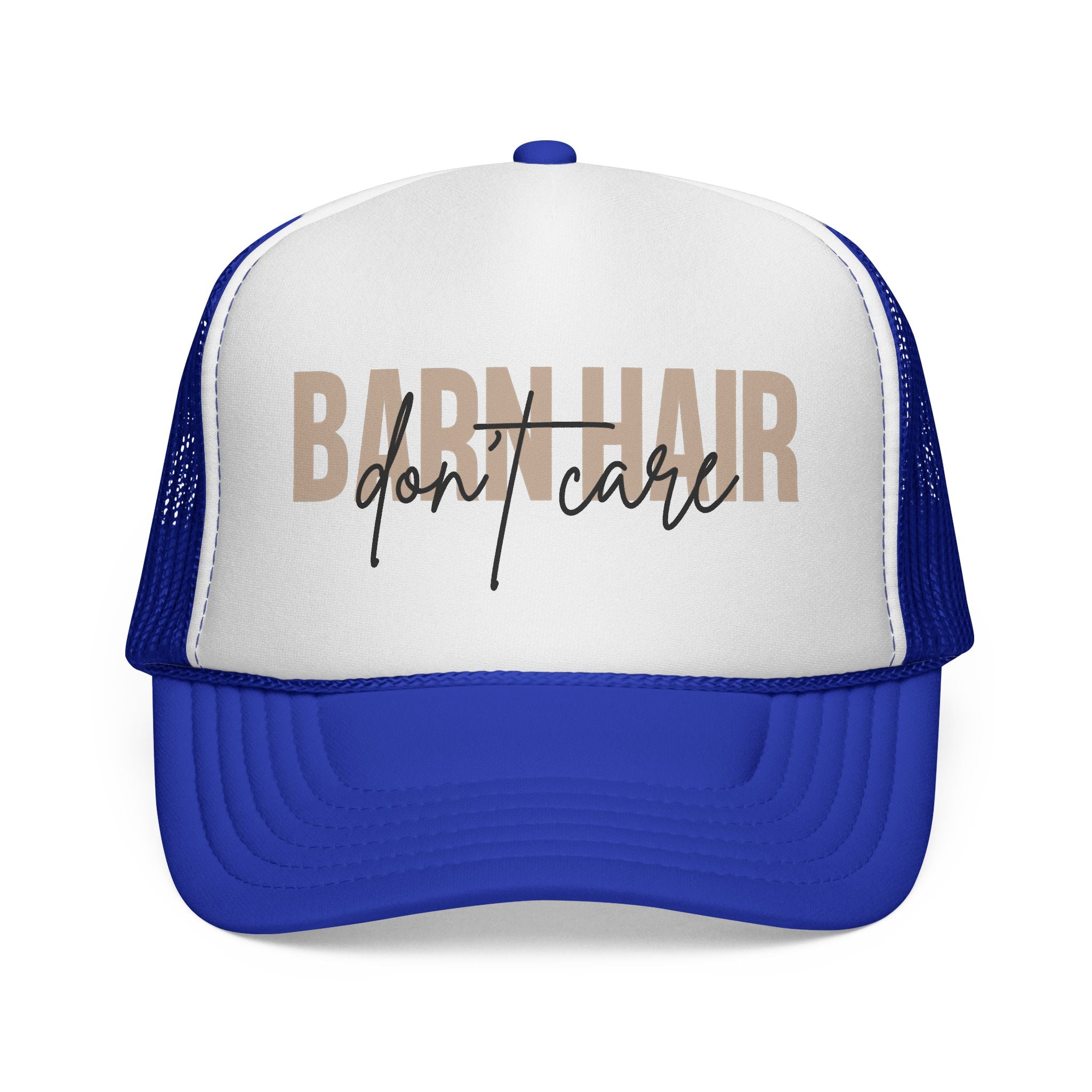 Trucker Cap — "Bad Hair Don't Care" Retro Mesh Hat