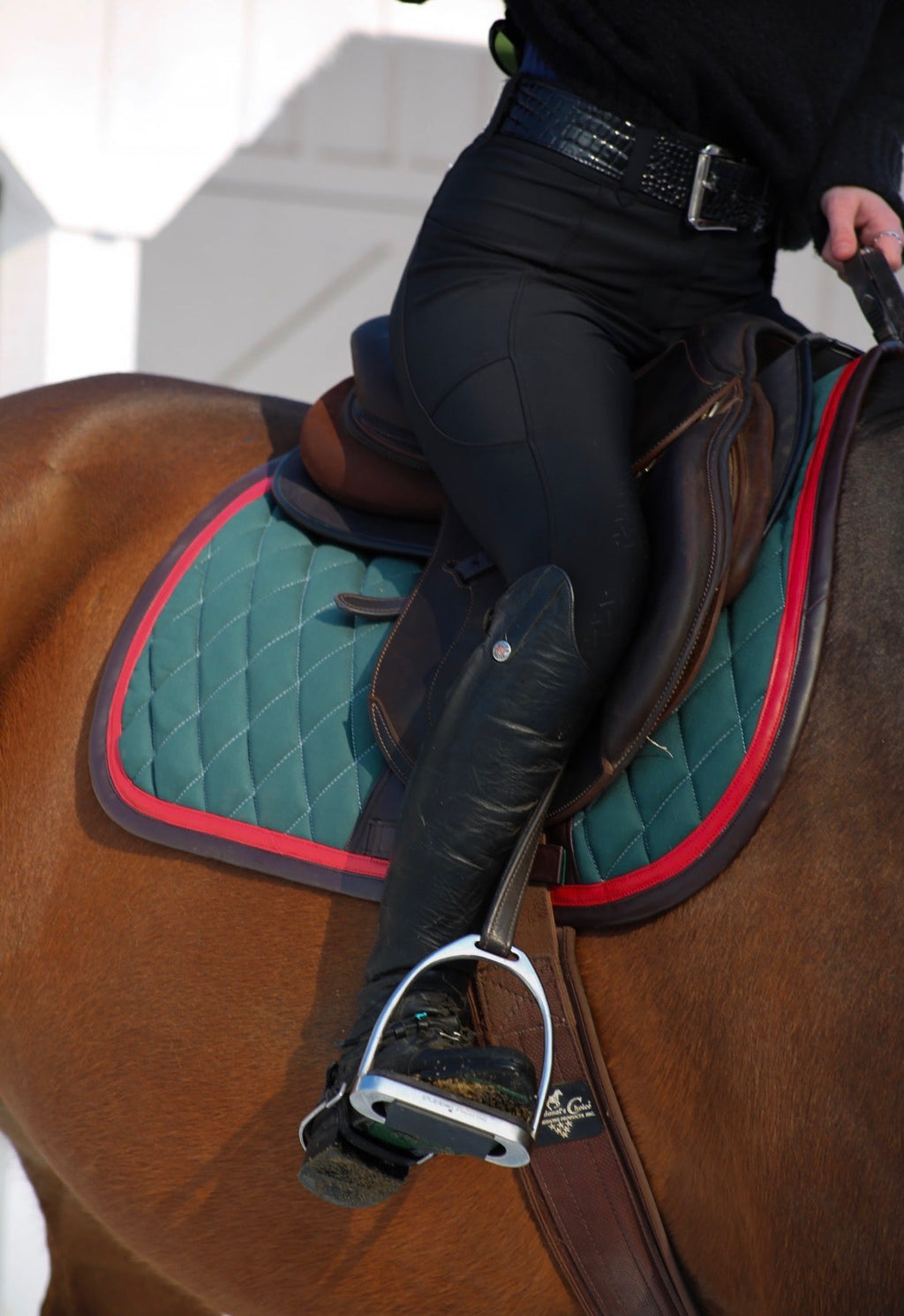 Jump Saddle Pad | Green- Brown & Red
