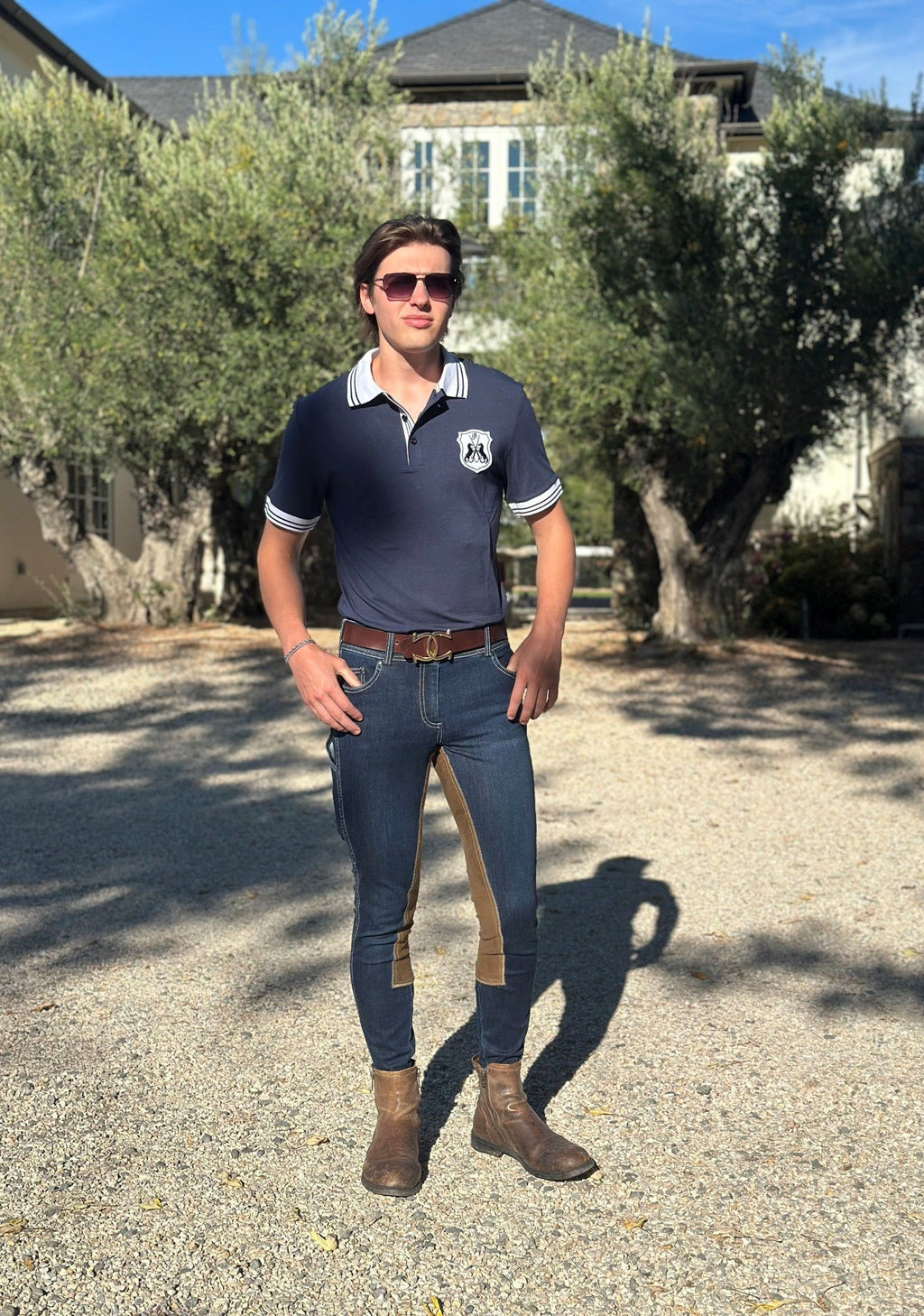 MEN'S NEW Equestrian Jean - Full Seat with Cell Phone Pocket | 4-way stretch - Vintage Wash