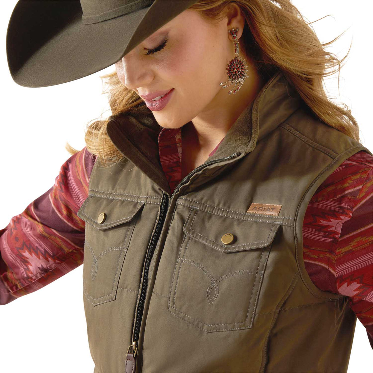 Ariat Womens Grizzly Quilted Vest – Lightweight Insulated Outdoor Vest